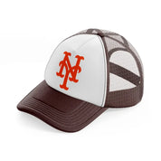 new york mets orange-brown-trucker-hat