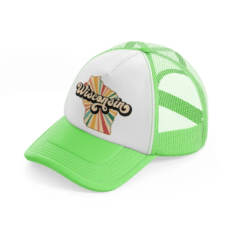 wisconsin lime green trucker hat