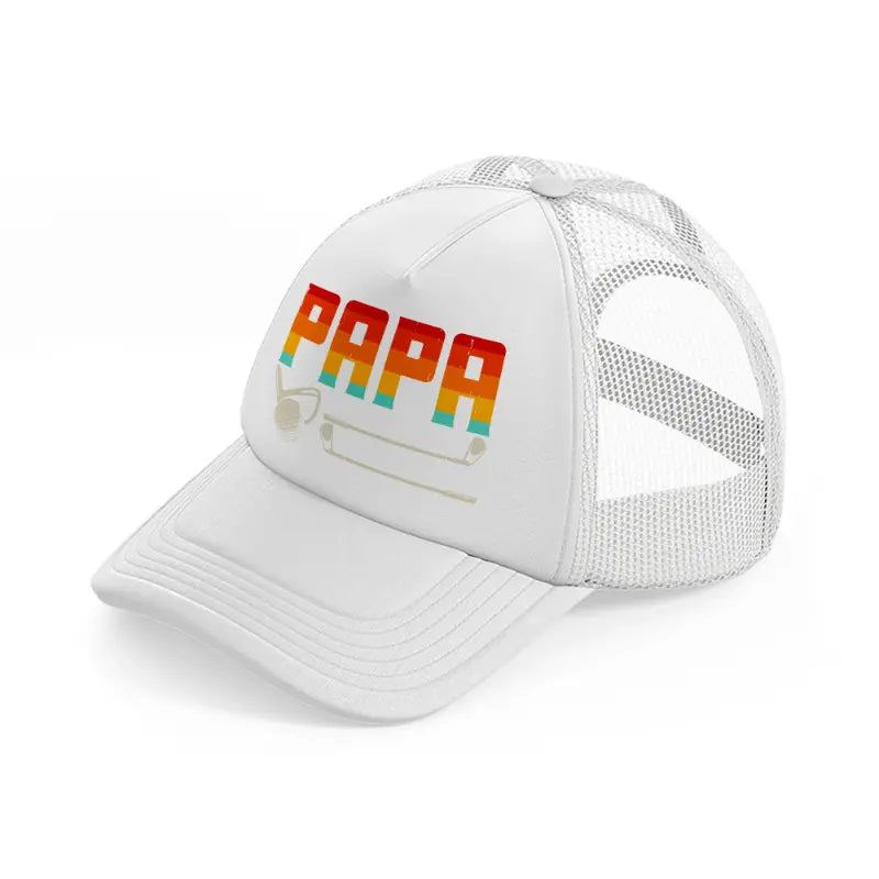 papa rainbow white trucker hat