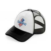 new jersey flag-black-and-white-trucker-hat