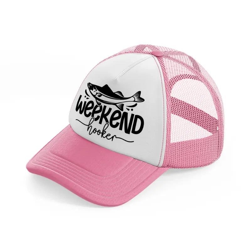 weekend hooker fish-pink-and-white-trucker-hat