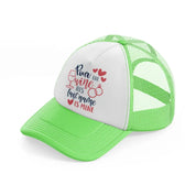 pour the wine his last name is mine lime green trucker hat