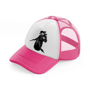 pirate piping neon pink trucker hat