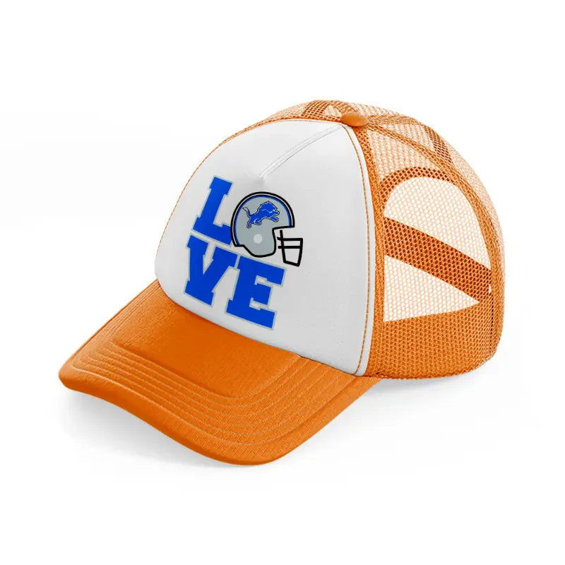 love detroit lions-orange-trucker-hat