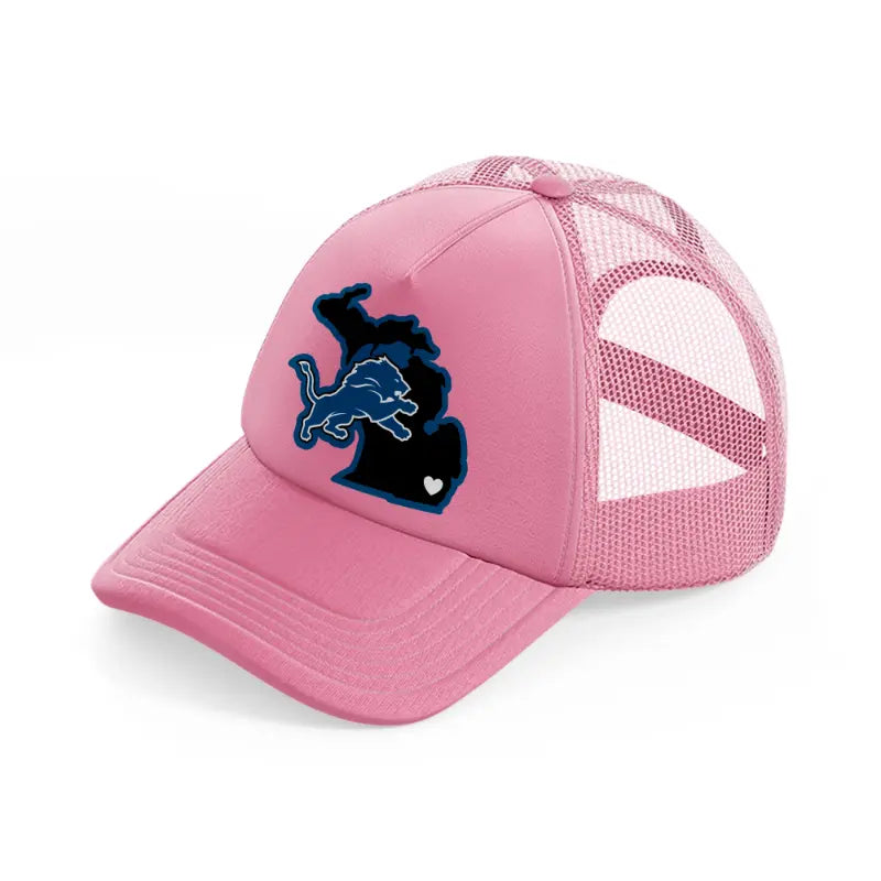detroit lions supporter-pink-trucker-hat