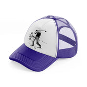 golfer cartoon-purple-trucker-hat