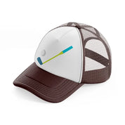 golf stick blue brown trucker hat