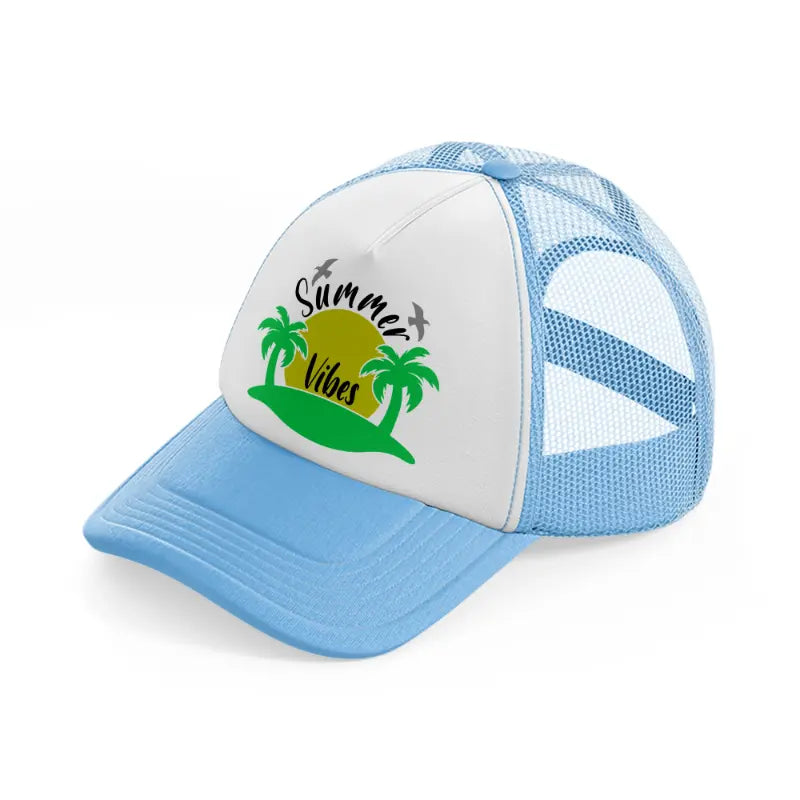 summer vibes lime-sky-blue-trucker-hat