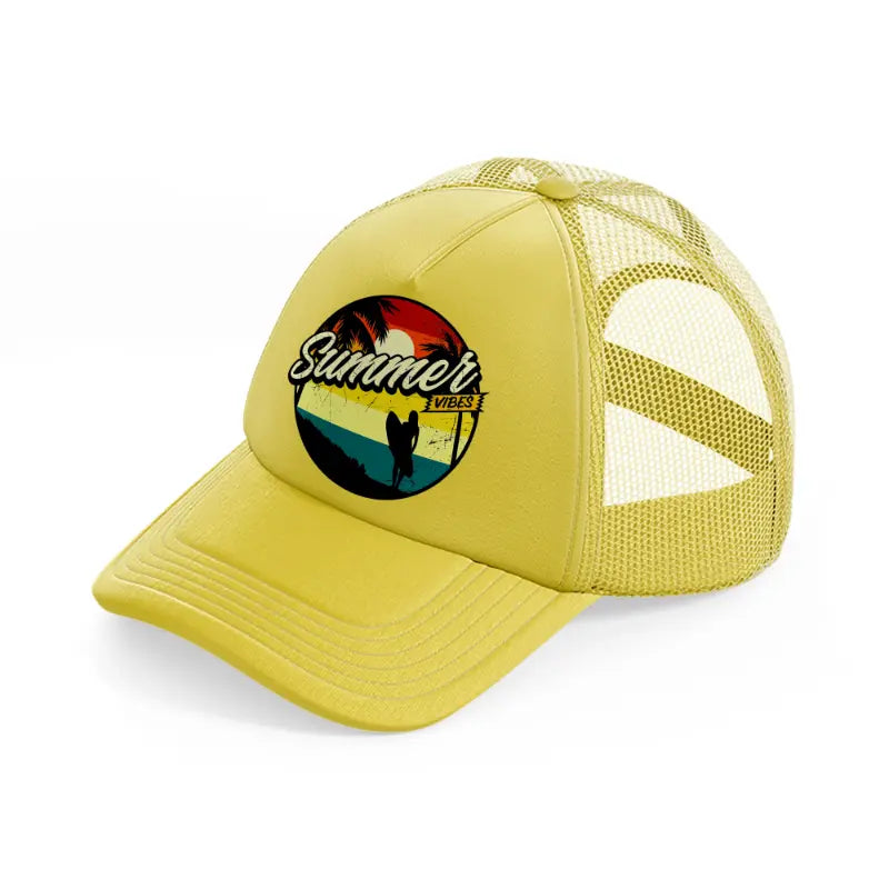 summer vibes-gold-trucker-hat