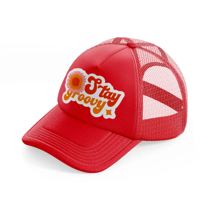 retro positive stickers (8) red trucker hat