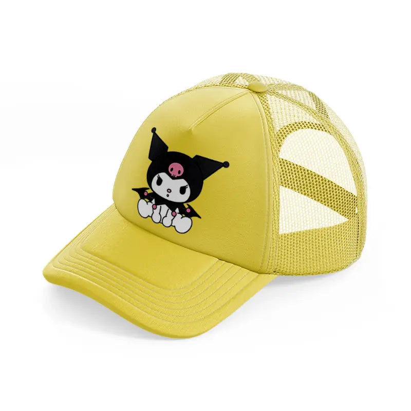 bat kitty gold trucker hat