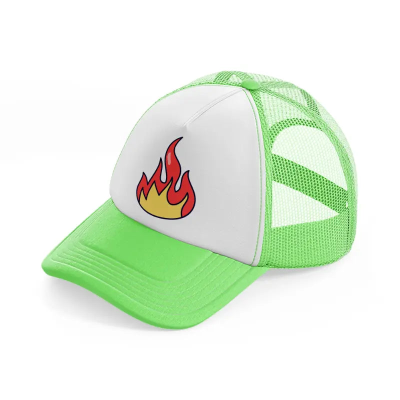 fire sticker-lime-green-trucker-hat