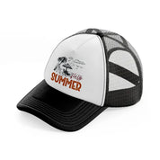 hello summer-black-and-white-trucker-hat