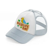 world wildlife day (2) grey trucker hat