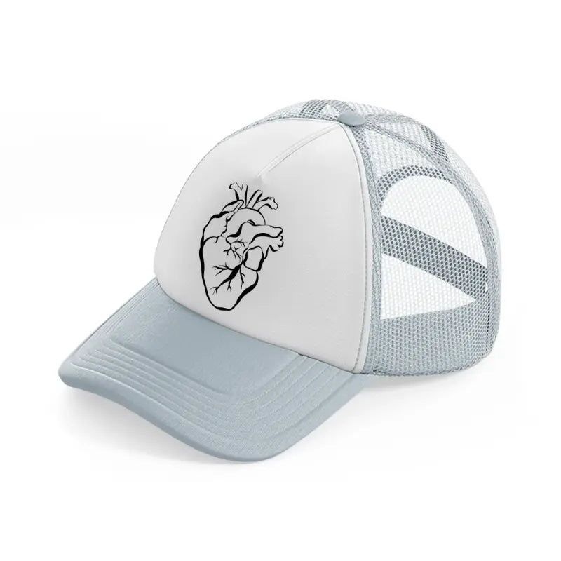 heart grey trucker hat