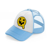 knock out melting yellow-sky-blue-trucker-hat