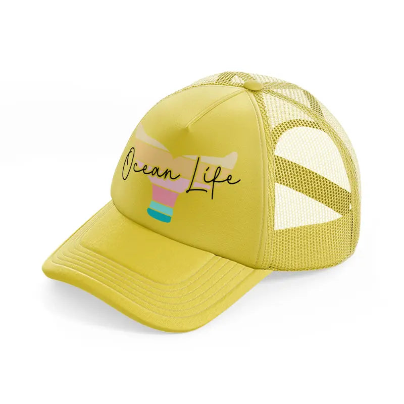 ocean life-gold-trucker-hat