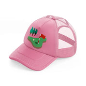 golf field trees-pink-trucker-hat