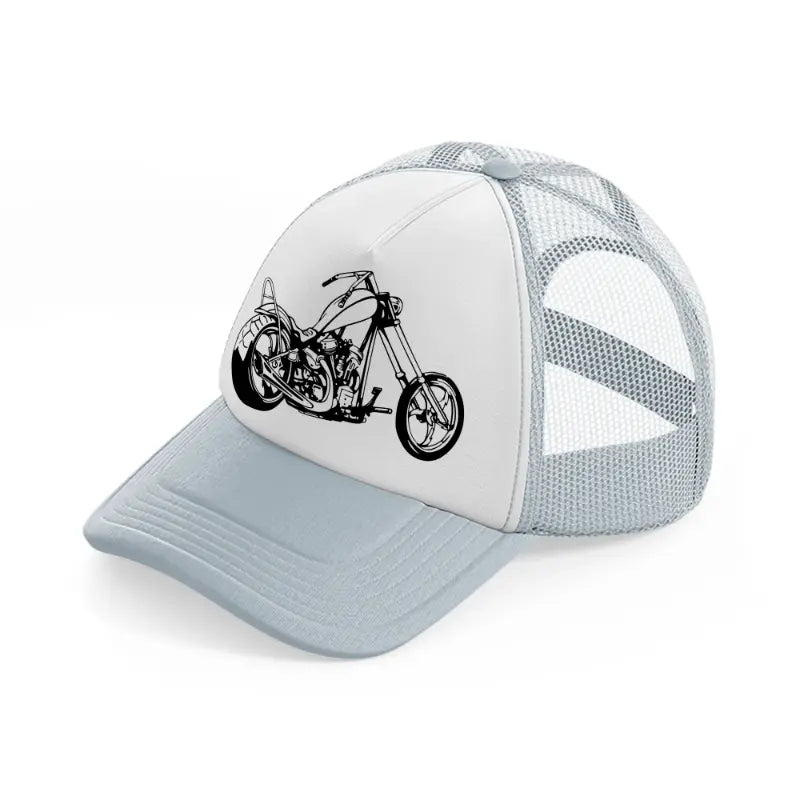 harley davidson bike grey trucker hat