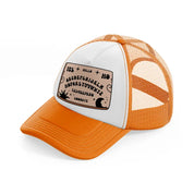 ouija board orange trucker hat