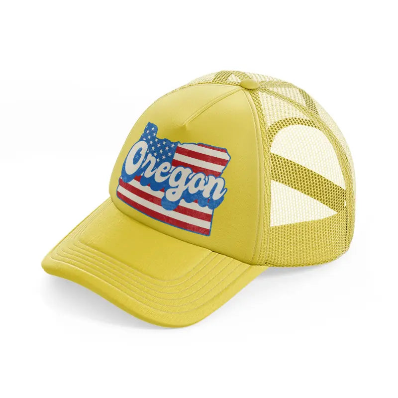 oregon flag-gold-trucker-hat