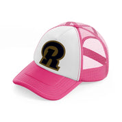 r from los angeles rams-neon-pink-trucker-hat