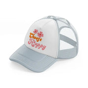 retro positive stickers (13) grey trucker hat