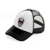 boston red sox skull-black-and-white-trucker-hat
