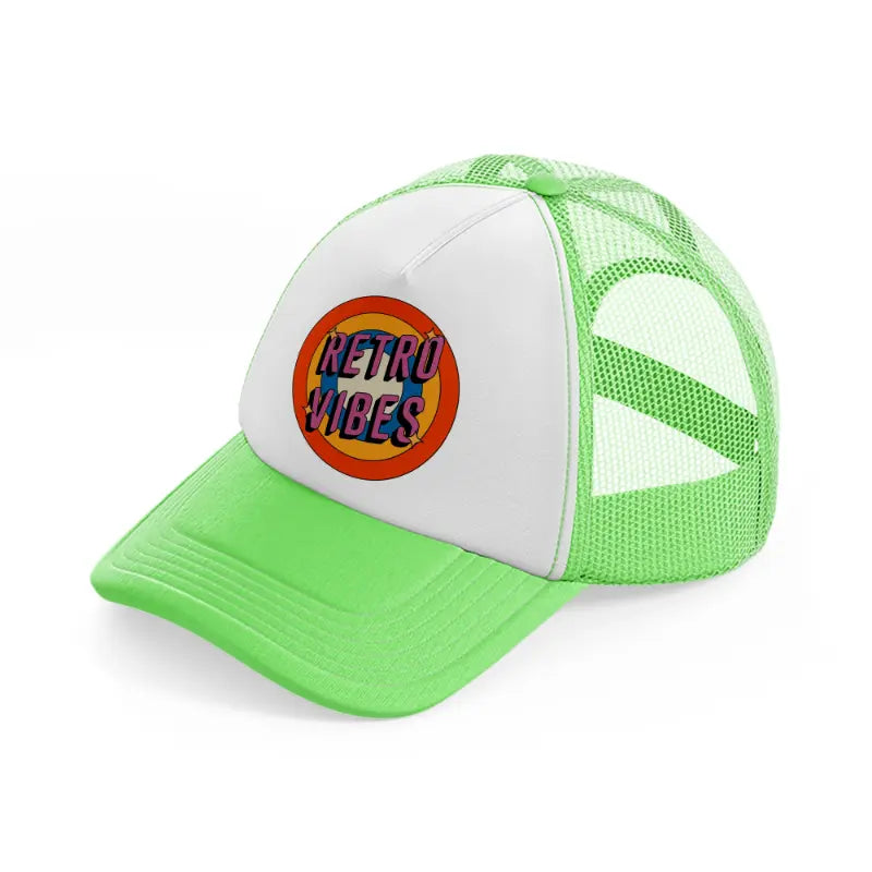 retro vibes lime green trucker hat