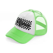 mama checker board-lime-green-trucker-hat