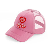 retro heart love pink trucker hat