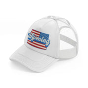 wyoming flag-white-trucker-hat