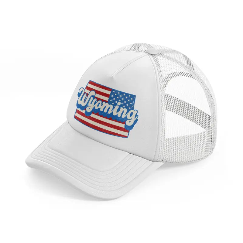 wyoming flag-white-trucker-hat