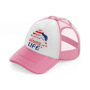 saltwater life-pink-and-white-trucker-hat