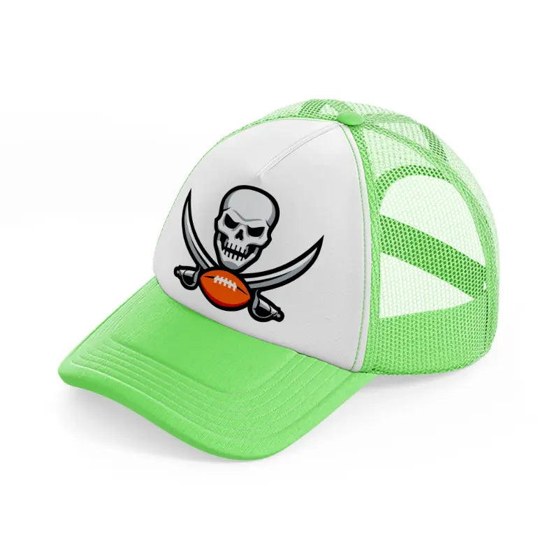 skull football-lime-green-trucker-hat