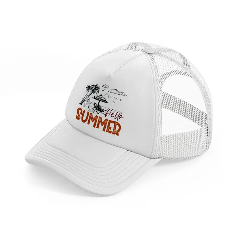 hello summer white trucker hat