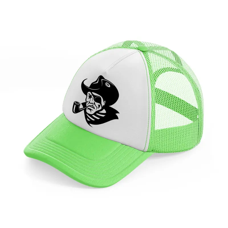 eye patch-lime-green-trucker-hat