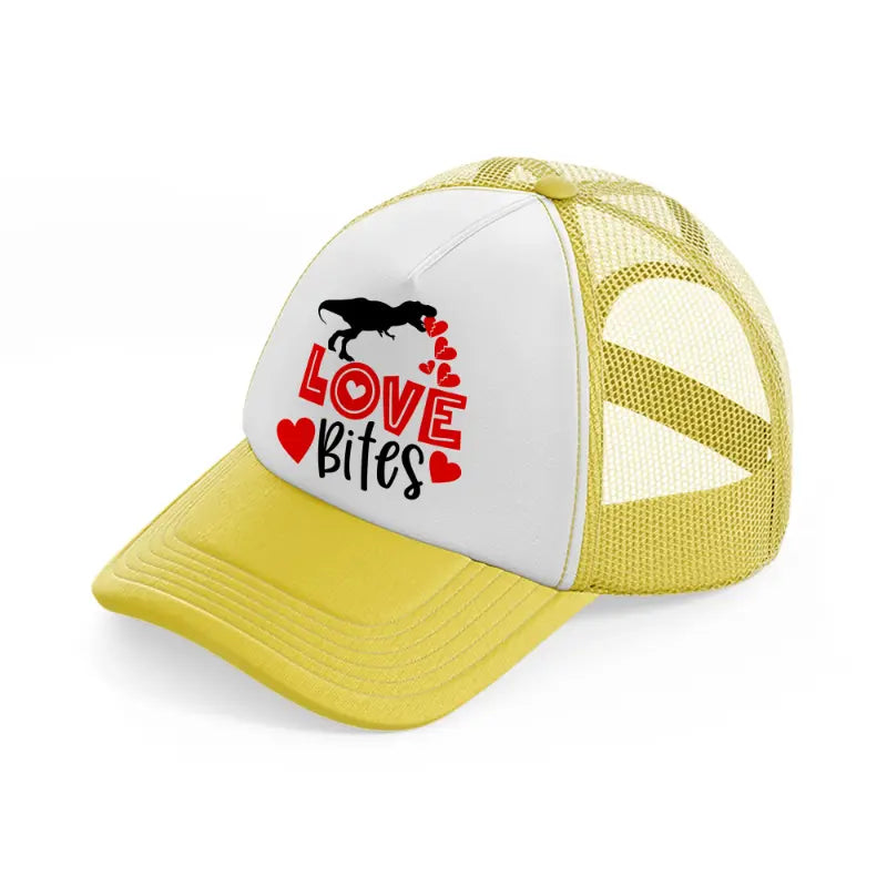 love bites-yellow-trucker-hat