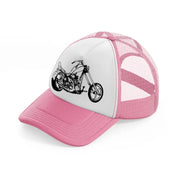 harley davidson bike pink and white trucker hat