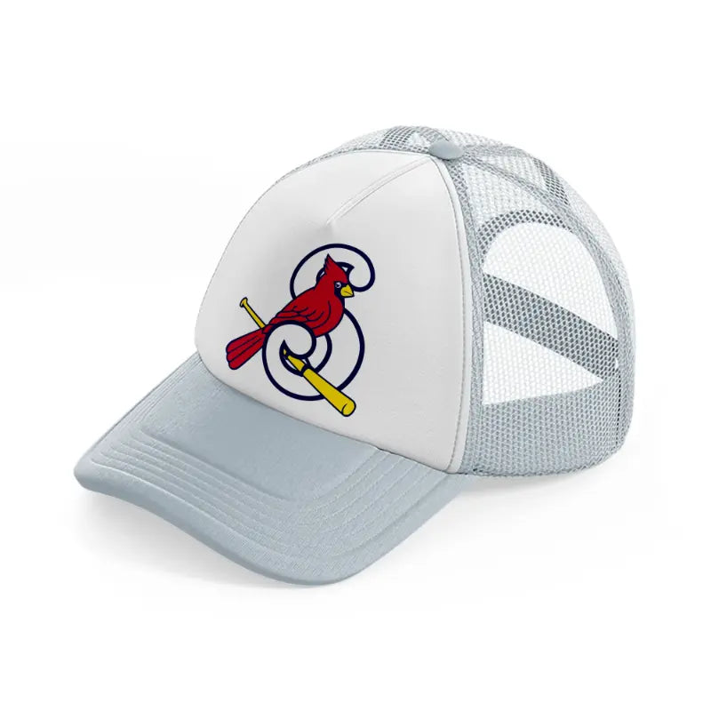 st louis cardinals bird emblem-grey-trucker-hat