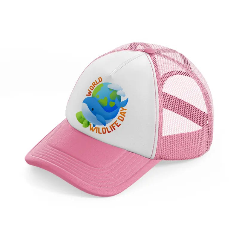 world-wildlife-day (3)-pink-and-white-trucker-hat