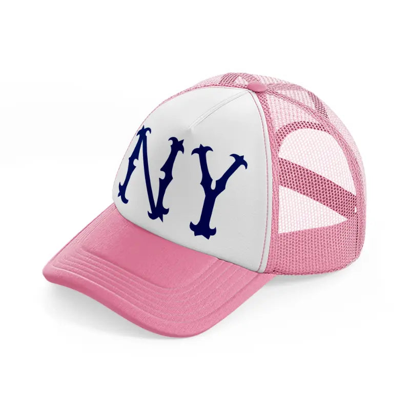 ny yankees-pink-and-white-trucker-hat