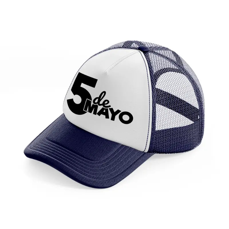 5 de mayo-navy-blue-and-white-trucker-hat