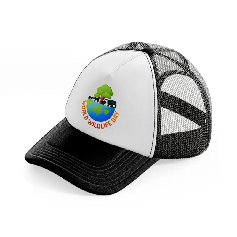 world-wildlife-day (4)-black-and-white-trucker-hat