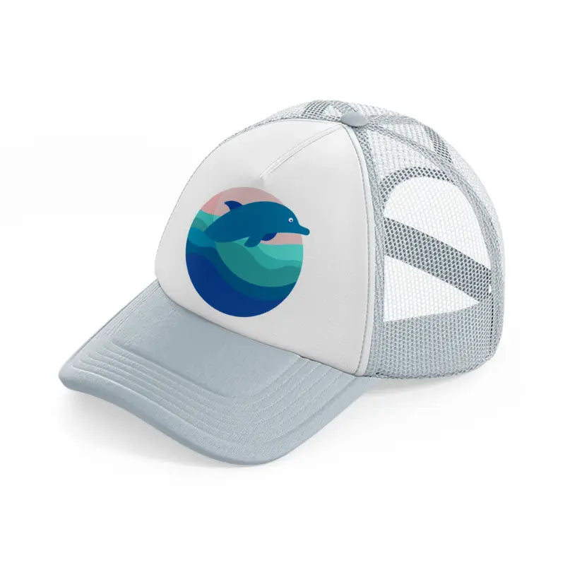 dolphin (1) grey trucker hat