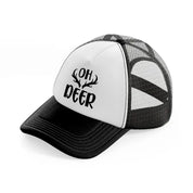 oh deer-black-and-white-trucker-hat