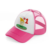 hole in one-neon-pink-trucker-hat
