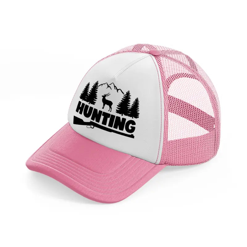 hunting deer-pink-and-white-trucker-hat