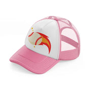 baseball fire-pink-and-white-trucker-hat