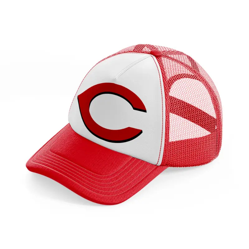 c from cincinnati red and white trucker hat